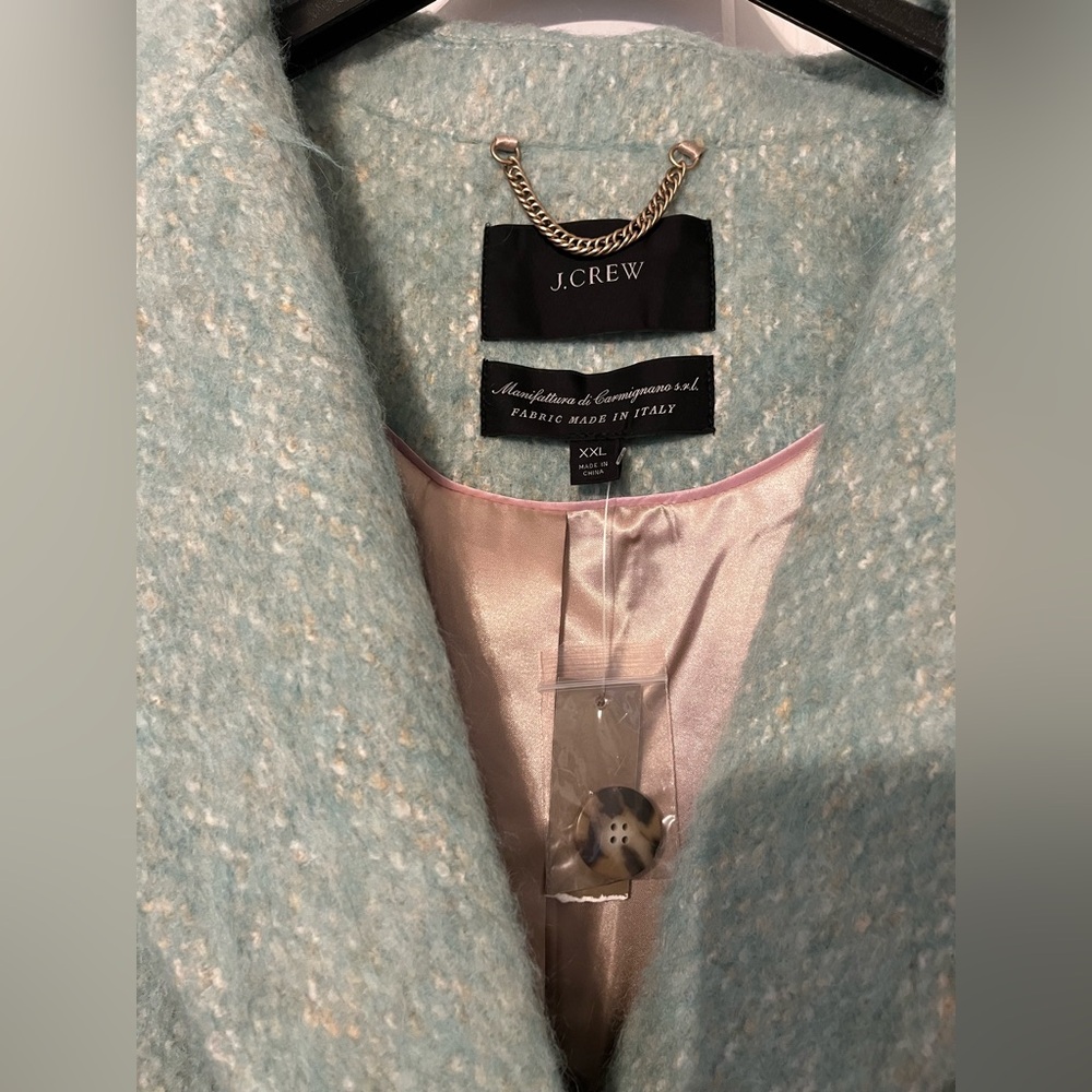 J.Crew Relaxed Topcoat in Italian Brushed Wool Blend Wintergreen XXL - Picture 8 of 13